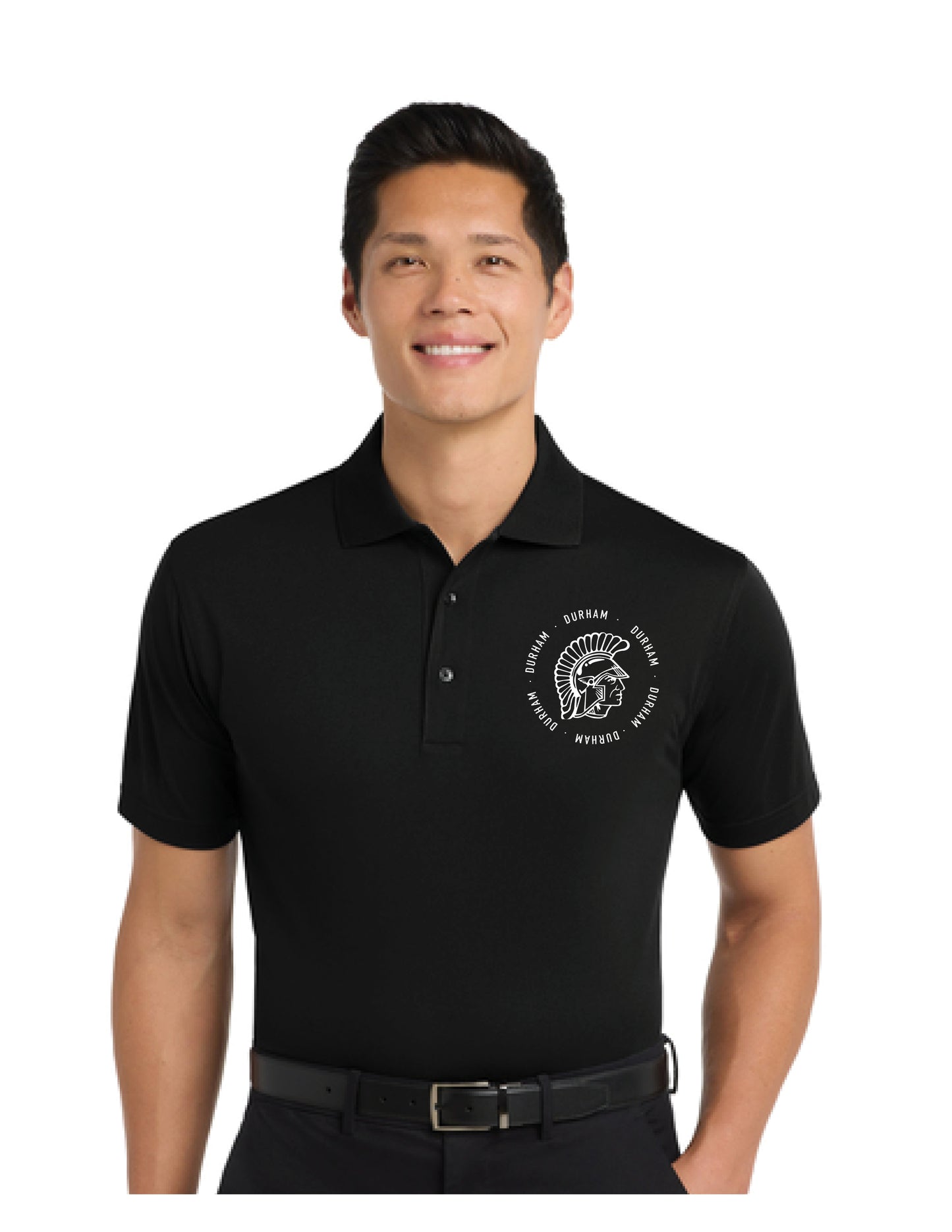 Men's Black Polo-Trojan Embroidery