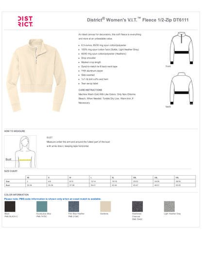 Women's Black 1/4 zip Sweatshirt-Trojan Embroidery