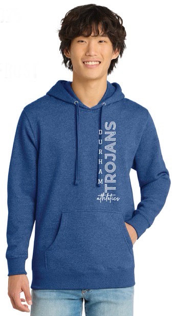 Royal Blue Hoodie-Vertical Durham Trojans Athletics