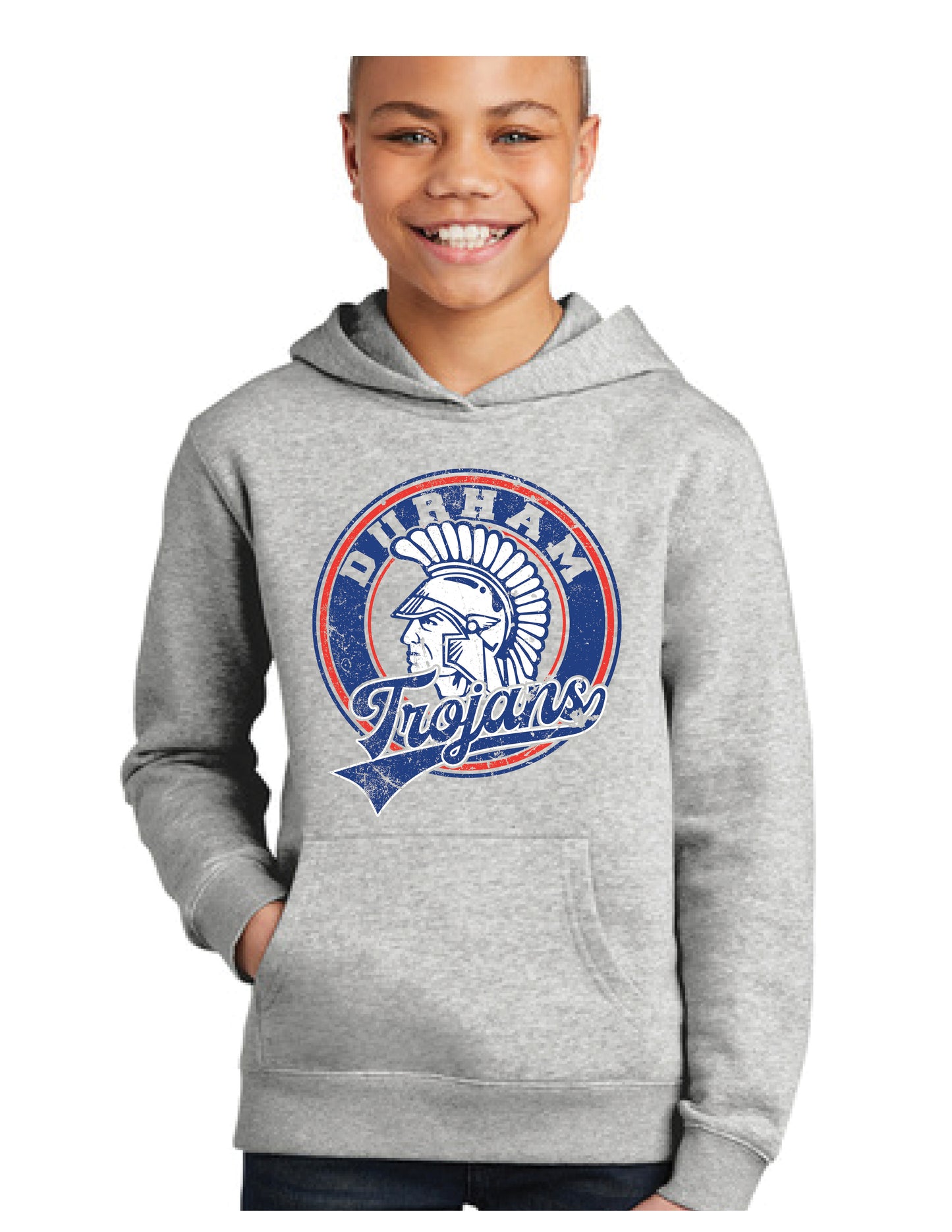 Youth Gray Hoodie-Vintage Design