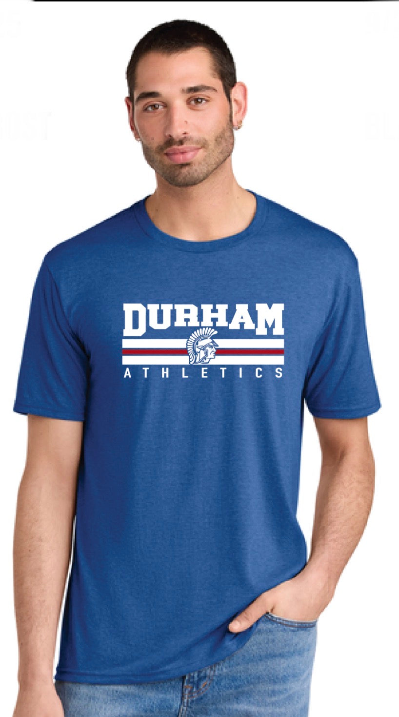 Men's Royal Blue Tee-Durham Athletics Stripe Design
