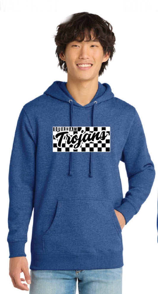 Royal Blue Hoodie-Durham Checkered