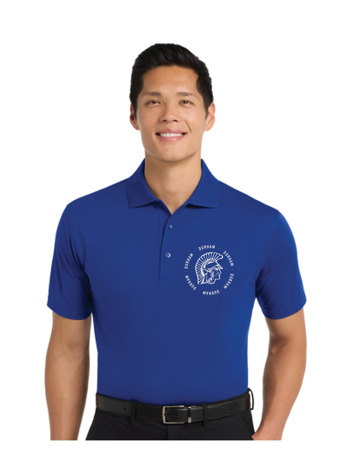 Men's Royal Blue Polo-Trojan Embroidery