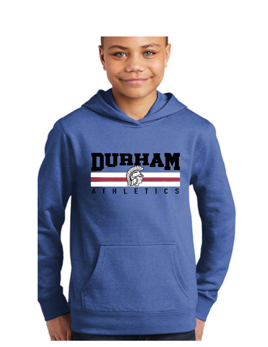Youth Royal Blue Hoodie-Durham Athletics Stripe Design