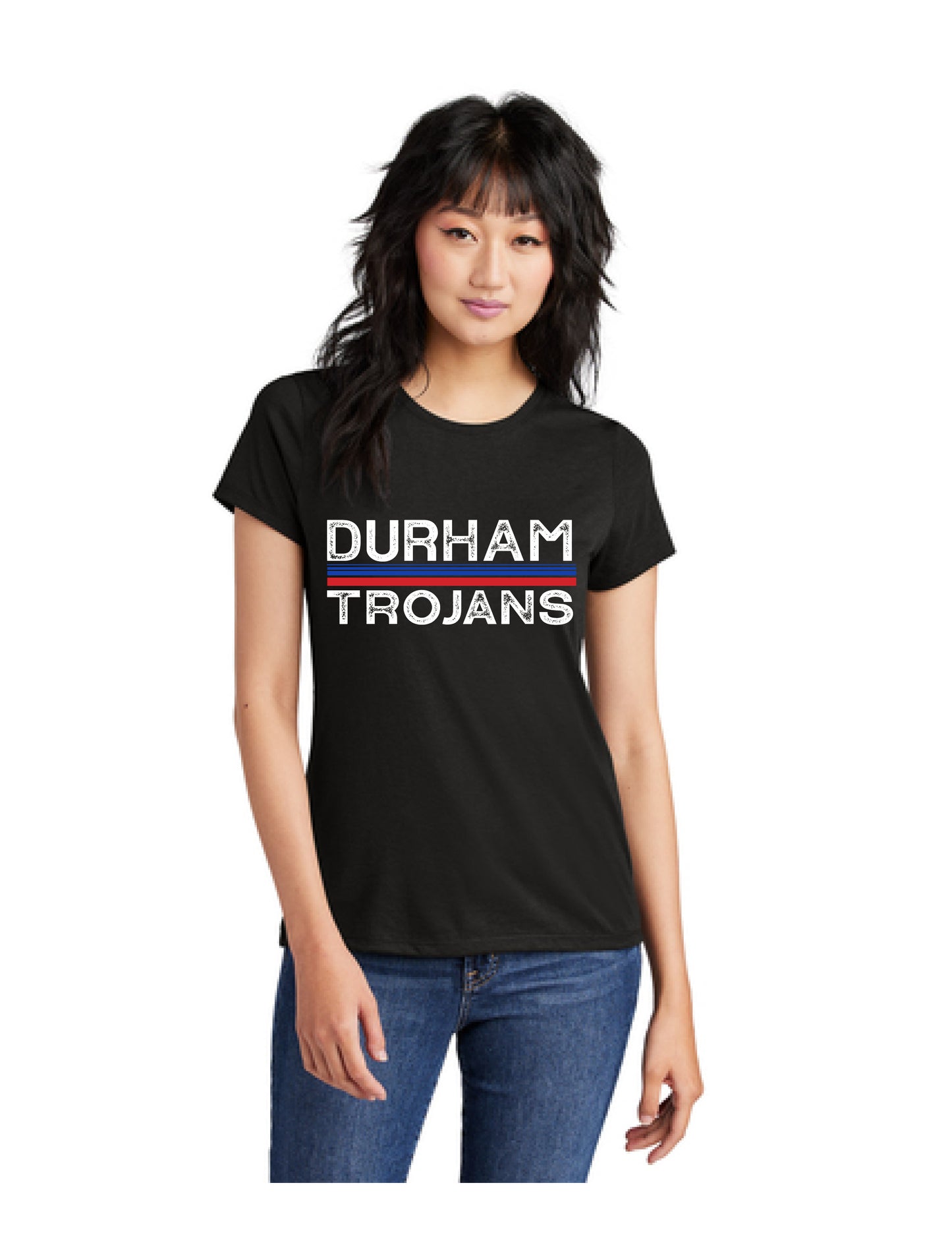 Women's Black Durham Trojans Crewneck T shirt