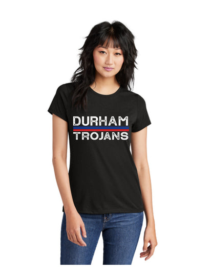 Women's Black Durham Trojans Crewneck T shirt